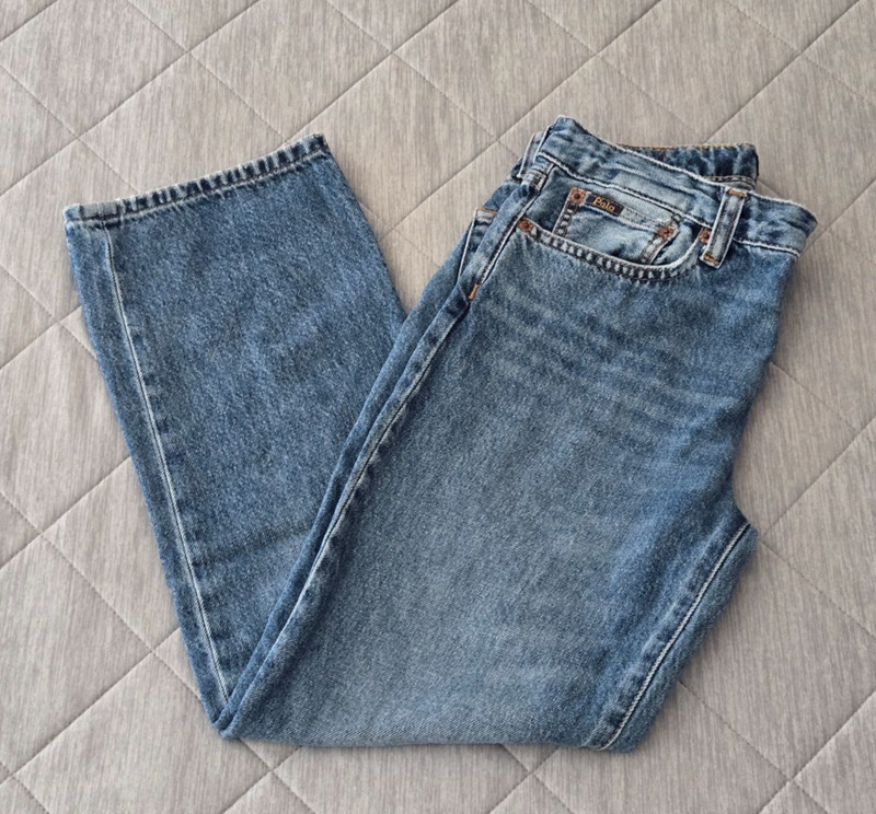 Polo Ralph Lauren Girls Denim High Rise Straight Blue Jeans Size 14