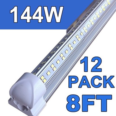 12 Pack T8 8ft Led Tube Lights 144w 8foot Led Shop Garage Warehouse Light Fixtur