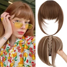 Headband with Bangs Hair Fringe Braided Hairband Chunky Hairpiece Christmas Gift