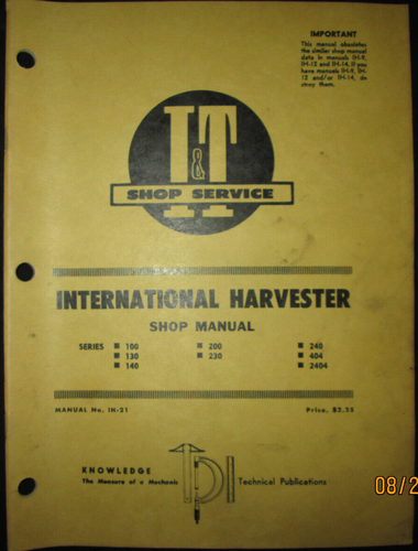 INTERNATIONAL Farmall 100, 130, 140 Tractor Parts Catalog & Repair Manual 6 thumbnail image
