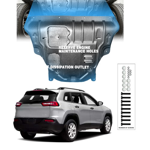 Protector contra salpicaduras de motor de acero de plástico para Jeep Cherokee 2014-2018 guardabarros - Imagen 12 de 15