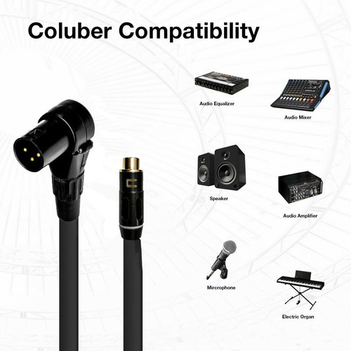 Right Angle 3Pin XLR Male - RCA Female Unbalanced Mono Cable Custom Length Color - Picture 3 of 19