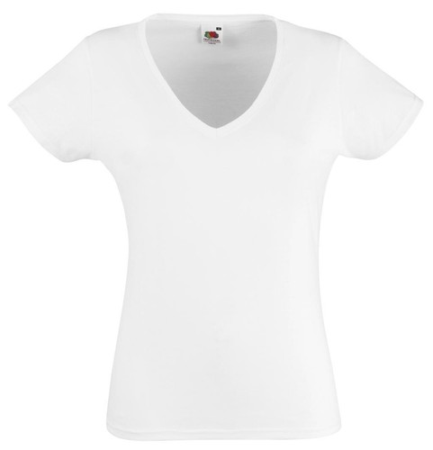 Pack de 2 camisetas de mujer FRUIT OF THE LOOM cuello en V ajuste de dama Valueweight T 61-398-0 - Imagen 17 de 17