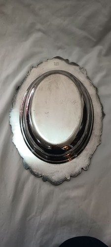 Vintage Sheridan Silverplate Oval Serving Dish 13" Ornate Floral Scrollwork READ - Picture 6 of 17