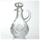 Elegant and Modern Russian Cut Crystal Wine Decanter With Handle - 25oz, 750 ml