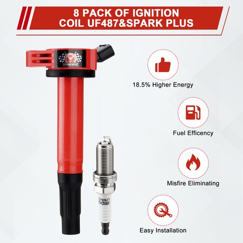 8X Ignition Coils + 8X Spark Plugs Fit Toyota Lexus LS460 LX570 GX460 LS600h V8 - Picture 8 of 12