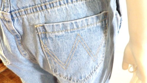 Denim Latzhose Retro Grunge helle Waschung L blau Jeans Damen Shredded verwaschen - Bild 7 von 15