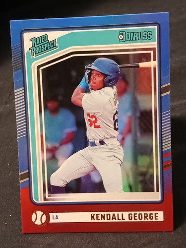 2024 Panini Donruss ⭐Rated Prospects Red & Blue⭐#159 Kendall George (RC) Dodgers
