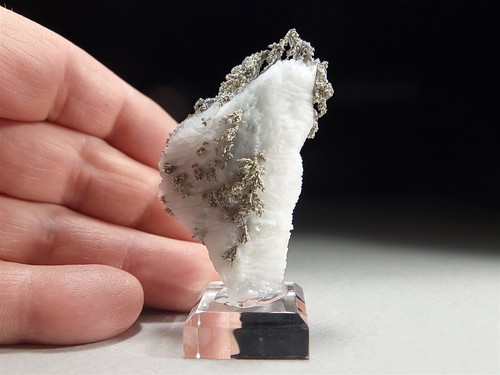 Native Silver Allargentum & Dyscrasite Crystals in White Calcite Matrix #38 - Picture 6 of 7