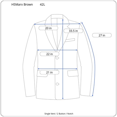 HART SCHAFFNER MARX Mens Brown HERRINGBONE Wool Sport Coat Blazer Jacket 42L - Picture 10 of 10