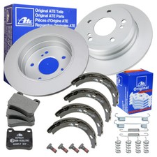 ATE Bremsscheiben + Bremsbeläge + Bremsbacken Handbremse hinten MERCEDES-BENZ
