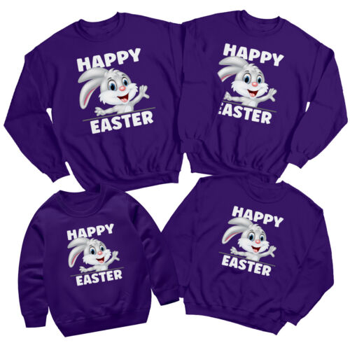 Family Bunny Happy Easter Sweatshirt Jumper Cute Holiday Matching Outfit 2#ED - Picture 21 of 27