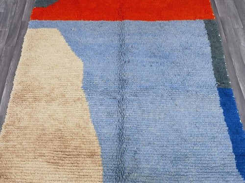 ORANGE MOROCCAN Handmade CARPET - Colorful Abstract Boho Rug - Berber Boho Wool - Picture 5 of 12