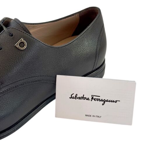 Ferragamo SPENCER Leather 11 D Plain Toe Gancini Oxford Men's Black Shoes - Picture 4 of 5