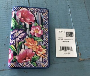 Brighton TRELLIS BLOOMS Floral Leather Medium Folio Wallet