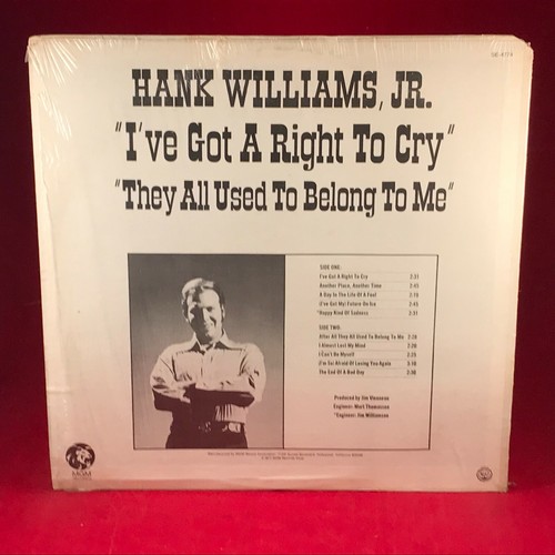 HANK WILLIAMS JR. I've Got A Right To Cry 1971 USA vinyl LP MGM record - Picture 2 of 4