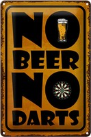 Blechschild Spruch 20X30 Cm No Beer No Darts Metall Deko Schild Tin Sign