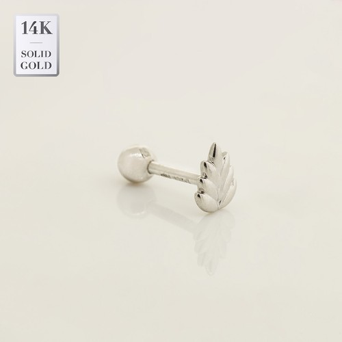 14K ECHT Massiv Gold Blume Blatt Piercing Knorpel Daith Helix Tragus Muschel 18G - Bild 5 von 5