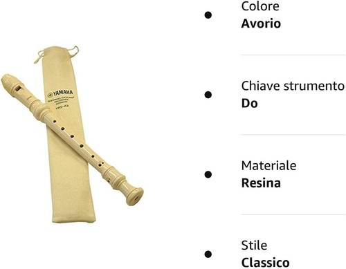 Flauto yamaha soprano con scovolino e custodia qualità superiore yrs 23 - Foto 2 di 2