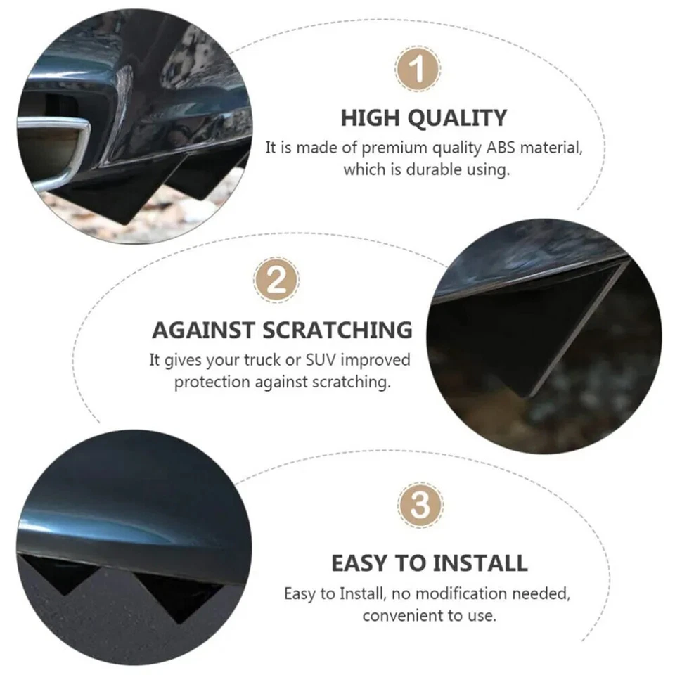 Диффузор плавники спойлер кромки крыло задний нижний бампер из углеродного волокна 4 шт. - Изображение 3 из 4