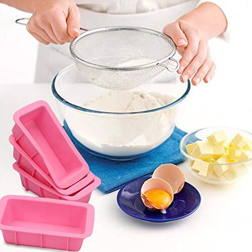 Silicone Mini Bread Loaf Pans For Baking Nonstick Small Toast Cake Rectangle NEW - Picture 5 of 6