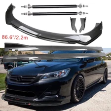 Carbon Fiber Front Bumper Lip Spoiler 86.6" Side Skirt Kit For Honda Accord 9th