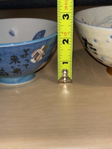 Plato de arroz de pescado azul y blanco de dibujos animados azules de Japón Lucky Cat P891 - Imagen 14 de 17