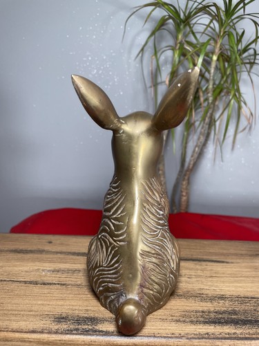 vintage brass rabbit 17cm Easter Spring Ornament - Picture 5 of 12