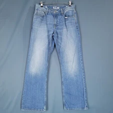 Reclaim Men's Regular Fit Denim Pants Straight Leg Low Rise Blue Size 32 x 30
