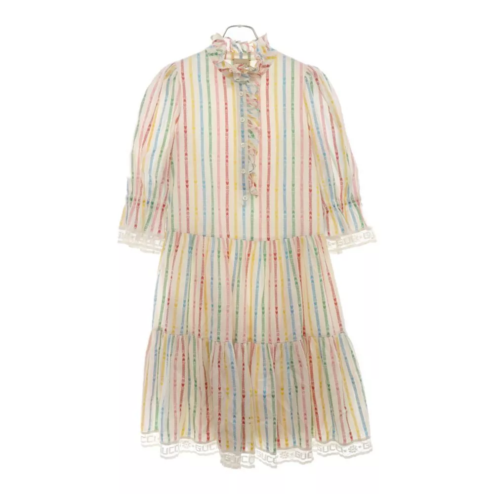 Robe une pièce GUCCI multicolore GG rayures volants enfant taille 12 ans authentique