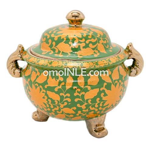 SOPERA VERDE PARA INLE 3 PATATAS 3 PATAS VERDE TUREEN ERINLE OSHUN OLOLODI 43648 - Imagen 2 de 4