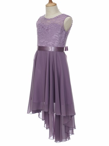 Flower Girl Chiffon Dress Princess Pageant Party Formal Gown Kids Prom Ball Gown - Picture 65 of 134