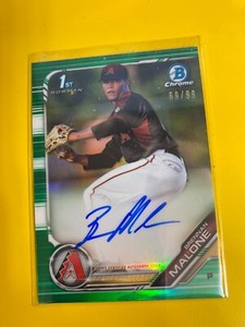 RS11091 2019 Bowman Chrome Draft Autographs Green Refractors Brennan Malone #/99