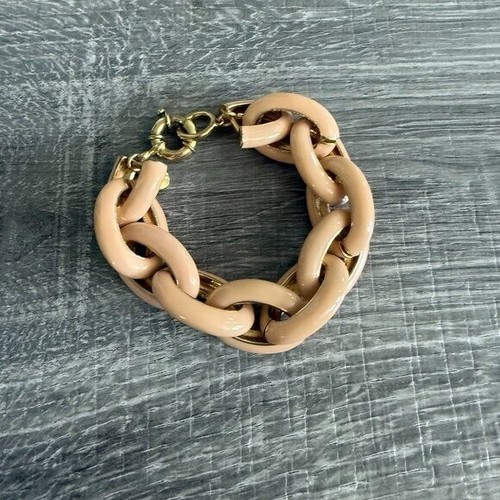J Crew hellbraunes nudefarbenes Statement-Gliederarmband - Bild 1 von 3