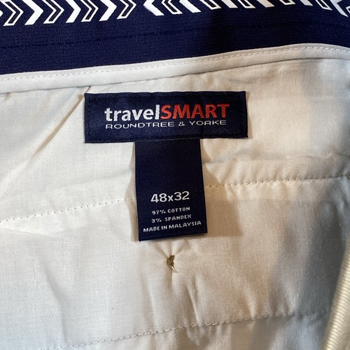 Pantalones de viaje inteligentes Roundtree & Yorke para hombre talla 48 x32 beige elástico - Imagen 4 de 8