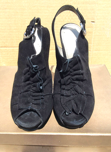Woman's HEELS PAOLO-ALIDA, SHOES , SIZE 8 1/2 M, ,BLACK SUEDE , - Picture 10 of 12