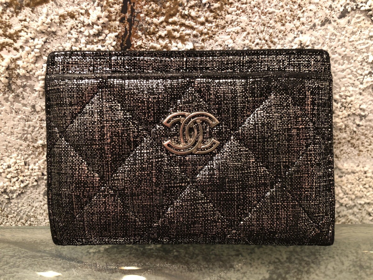 Chanel CC Metallic Quilted Leather Wallet