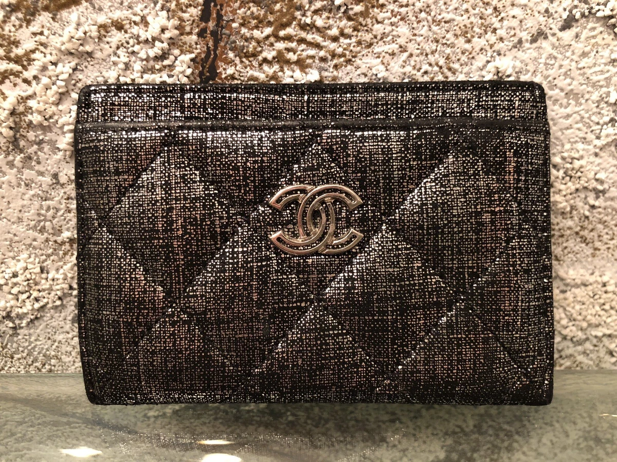 Purses, Wallets, Cases Chanel Chanel Card Holder in Iridescent Leather with Chain