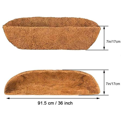 2x 24"/30"/36" Coco Liner Trough Coco Fiber Replacement Liner Wall Flower Basket - Picture 9 of 15