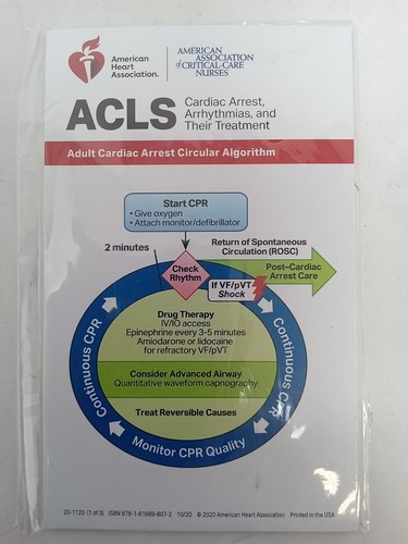 2020 ACLS Reference Cards American Heart Association Cardiac Arrest Reference - Bild 1 von 2