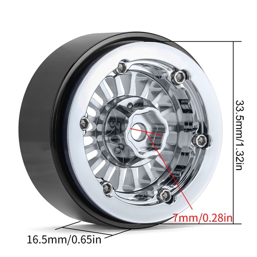 INJORA CNC 1.3 Beadlock Wheels for 1/24 1/18 RC Crawler AX24 SCX24 FCX24 TRX4M - Picture 9 of 31