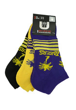 3 Pair NBA Los Angeles Lakers Low Cut Socks, Men's Shoe Size 6-12 Gift Palm S9 M