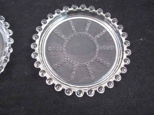 6 vintage clear glass Imperial Candlewick coasters 10 spoke 3 7/8 in. - Picture 4 of 9