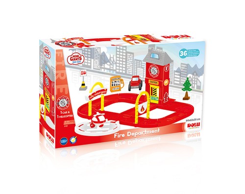 Set gioco elicottero e auto 36 pezzi polizia e vigili del fuoco per bambini - Foto 4 di 4