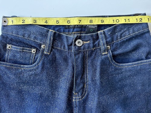 90s Y2K BUFFALO DAVID BITTON SPARKLE SHINY SPARKLING BOOT CUT JEANS SIZE 26 - Picture 8 of 10