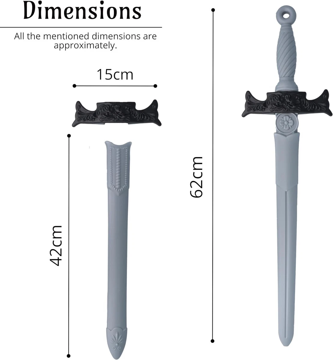 2 x Kids Plastic Toy Sword Pirate Samurai Medieval Gladiator Fancy