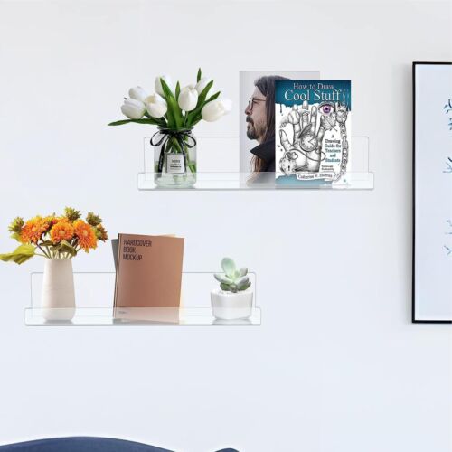 Clear Acrylic Floating Shelves Display Mounted Shelf Display Organizer 2 / 3PCS - Picture 11 of 15