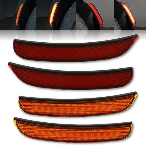 Front & Rear Amber & Red LED Side Marker Lens Set For 2015-2021 Dodge Charger - Bild 3 von 12