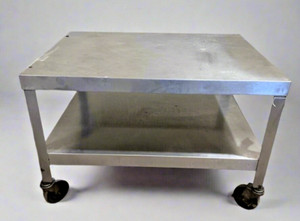 IMPERIAL STAINLESS STEEL EQUIPMENT STAND TABLE ON CASTERS WITH SHELF