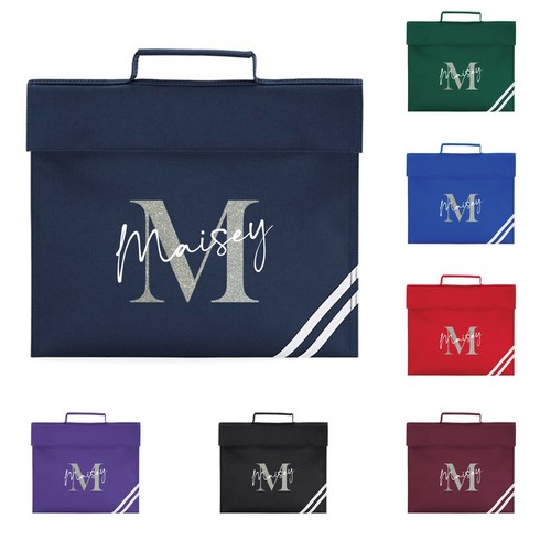 Bolso de libro personalizado niños niños niñas escuela brillo PE cualquier nombre carta regalo - Imagen 9 de 40